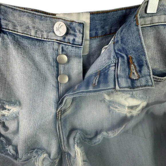 One Teaspoon Bandits Distressed Denim Shorts Sz 31 Slouchy Cutoff Jean Shorts - Picture 6 of 11